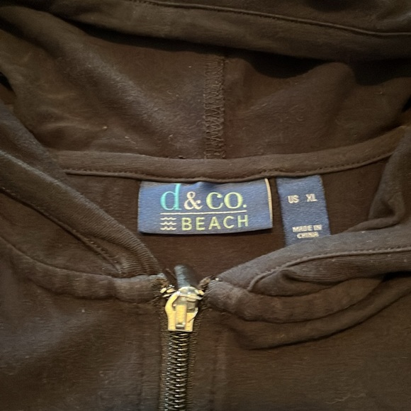 Denim & Company Beach coverup. Black. XL - Picture 2 of 4